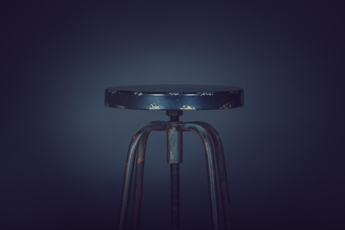 Industrial bar stool, styled kitchen view