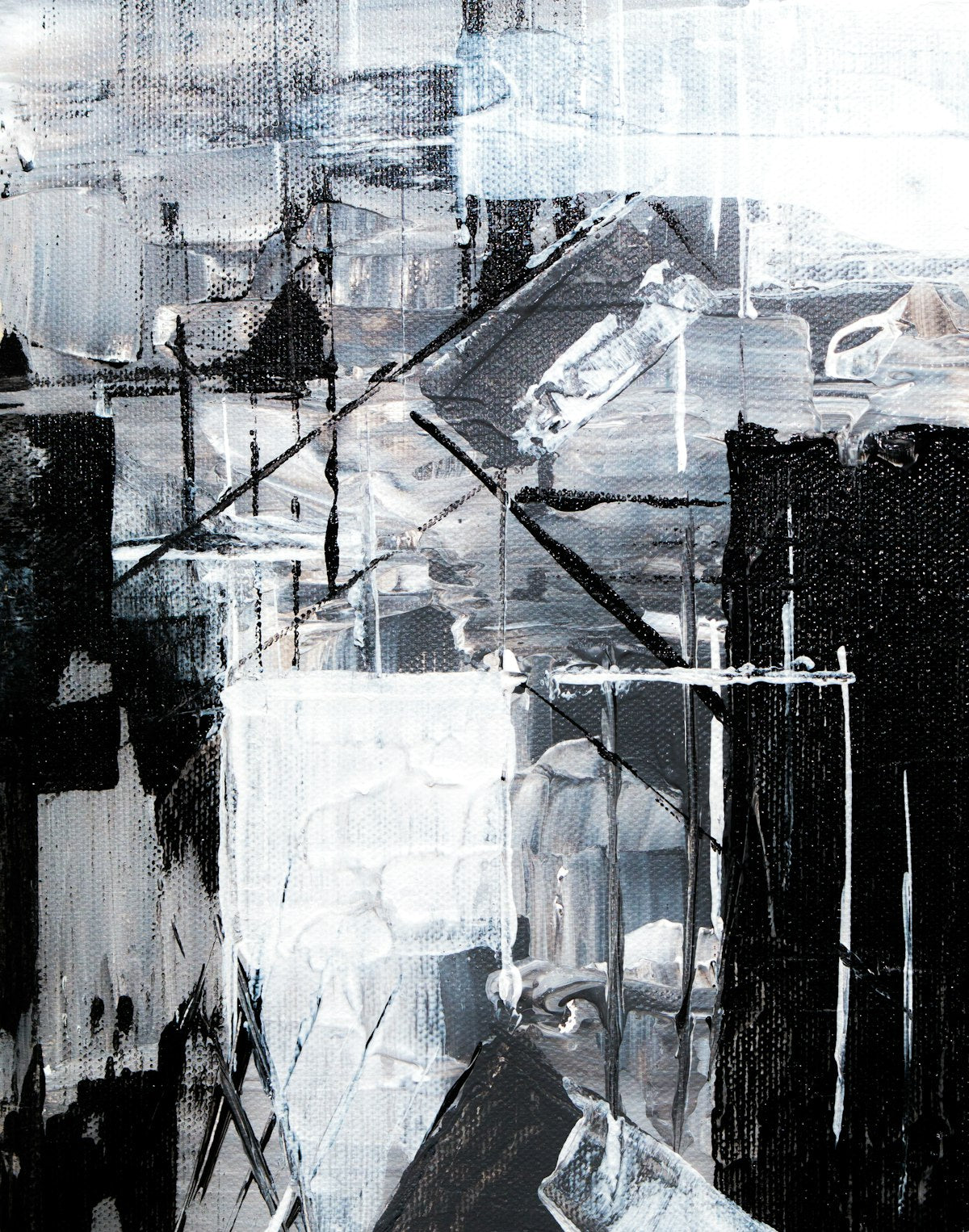 Framed abstract canvas wall art, room view