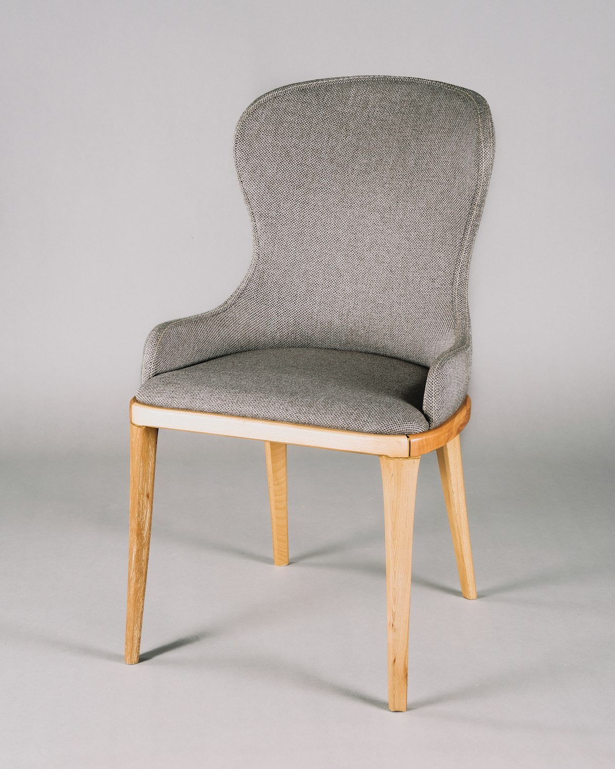 Scandinavian dining chair, side angle
