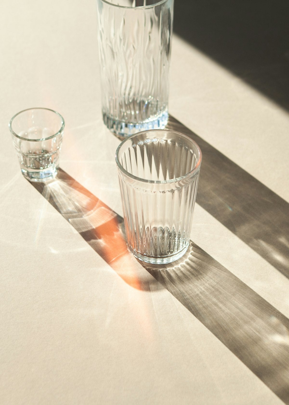 Glass tumbler set, set of 6, angle view