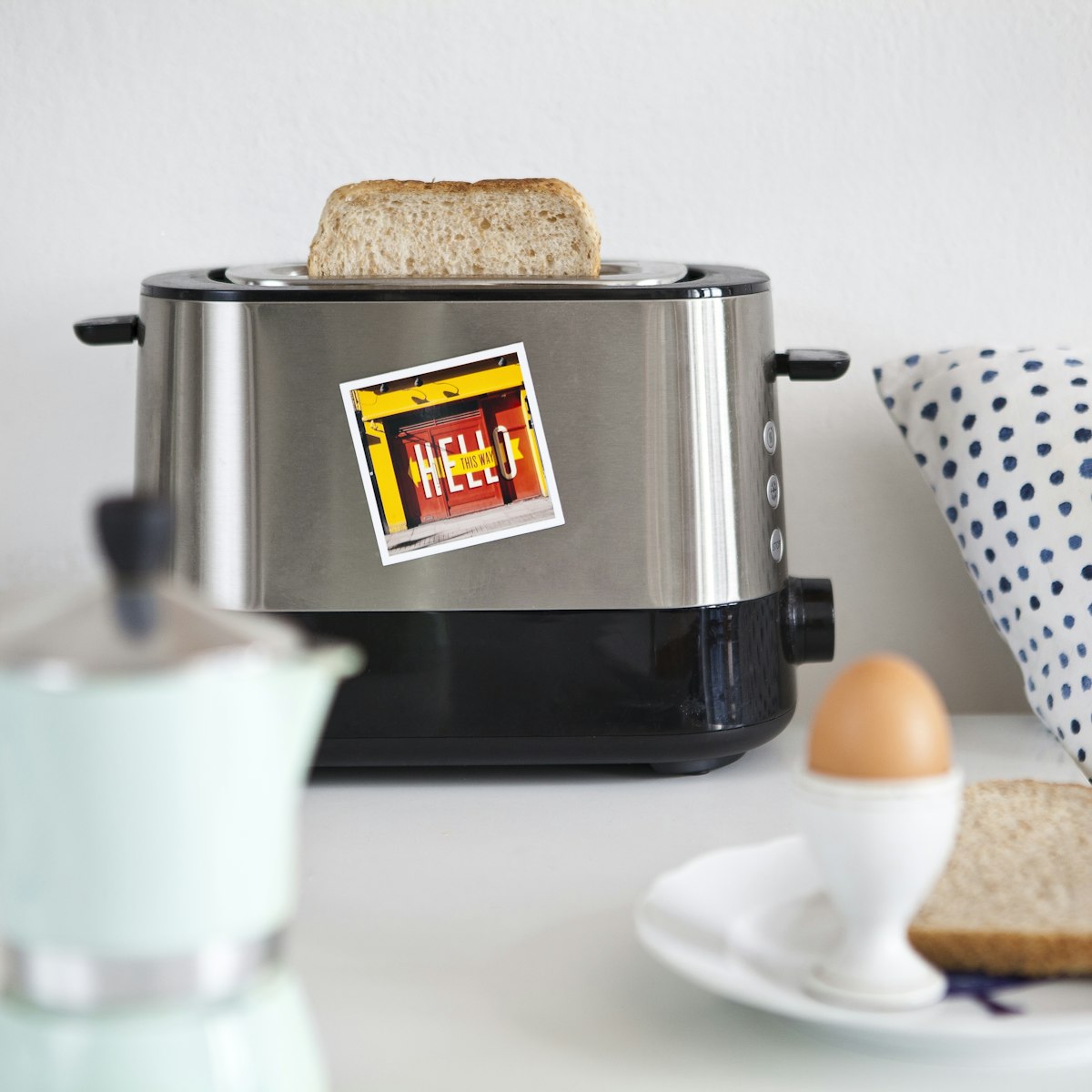 4-slice toaster, stainless steel, styled view
