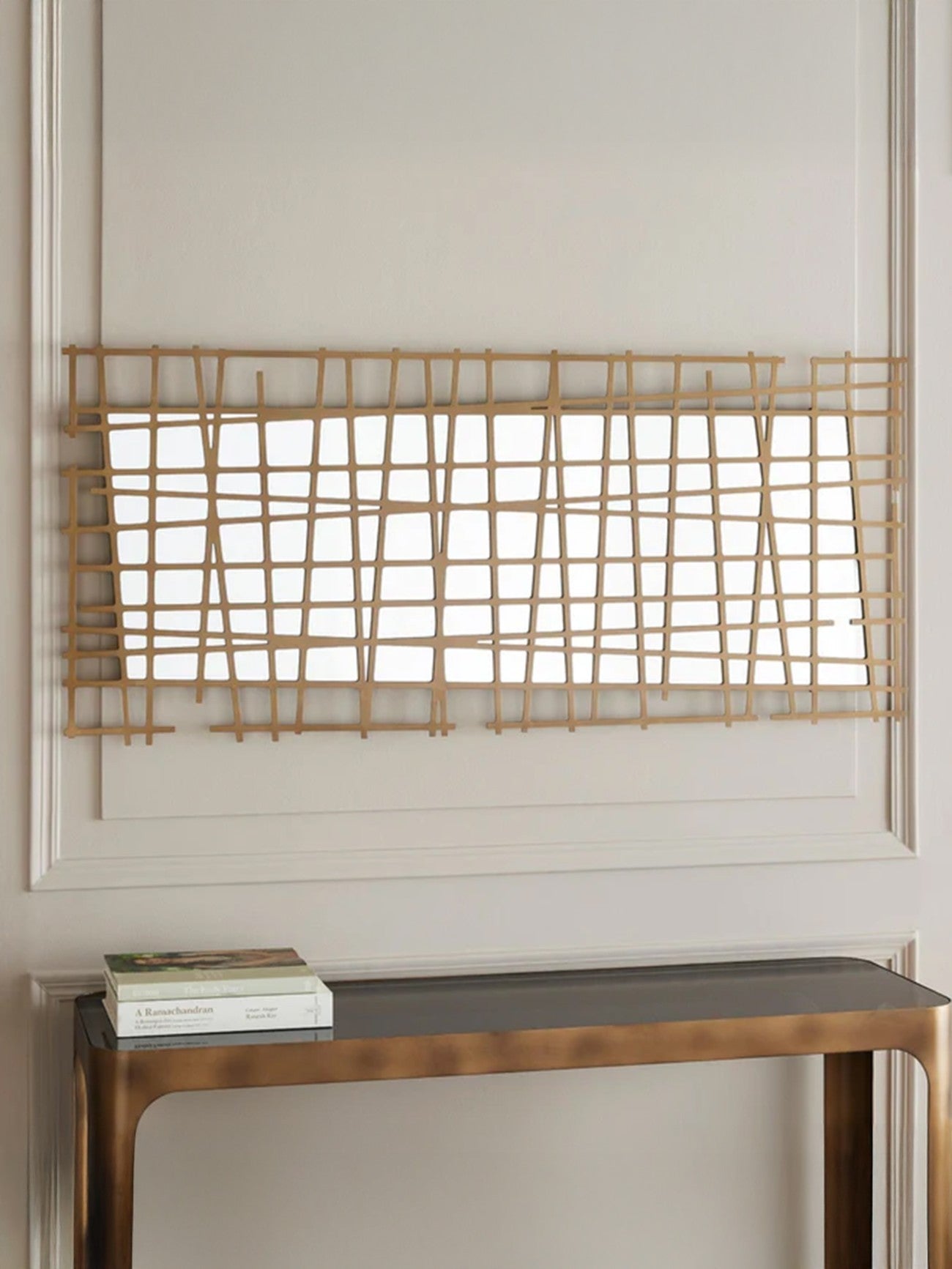 Leonardo Wall Decor Mirror Brass Finish