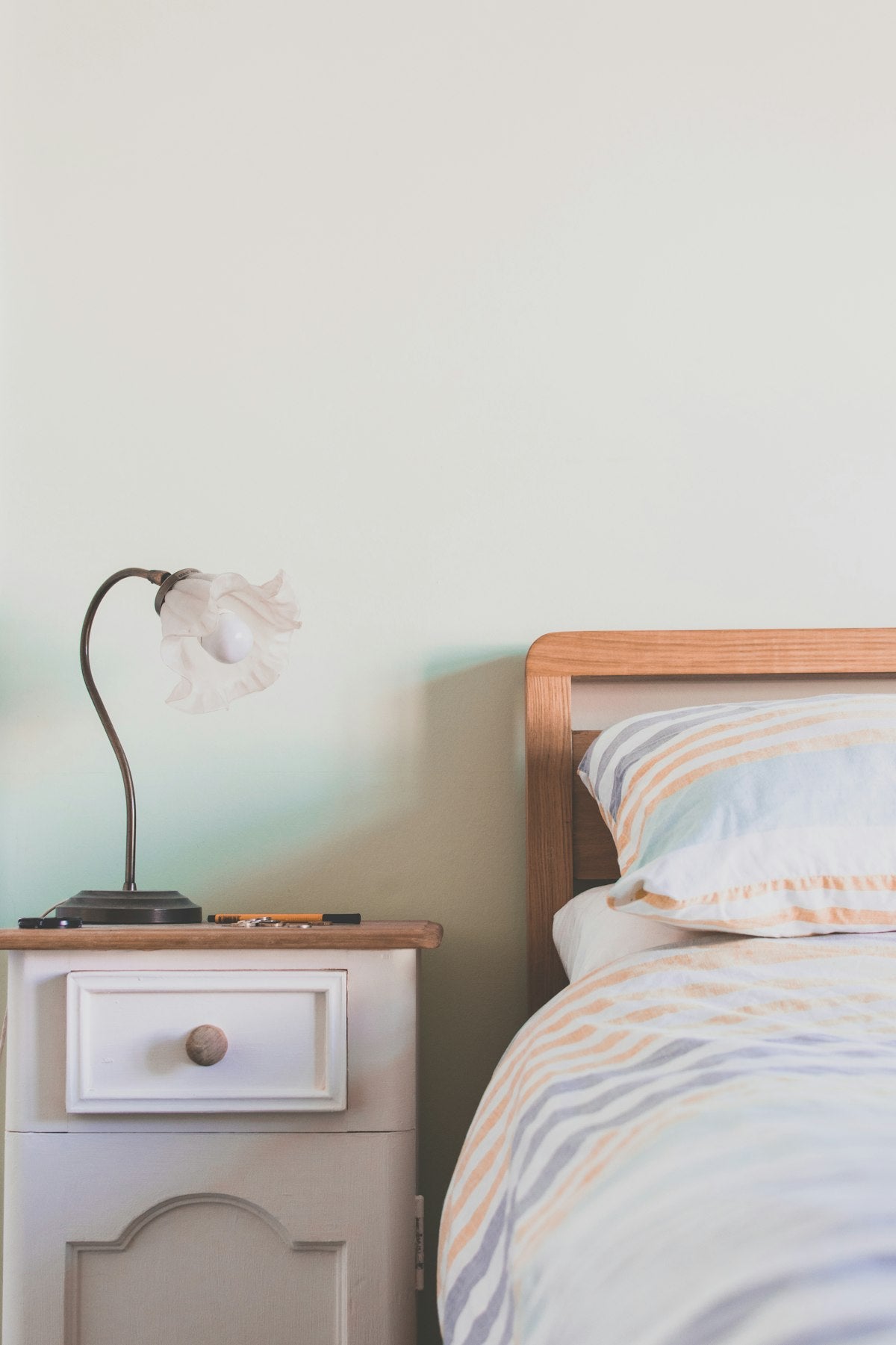 Blush pink quilted bedspread