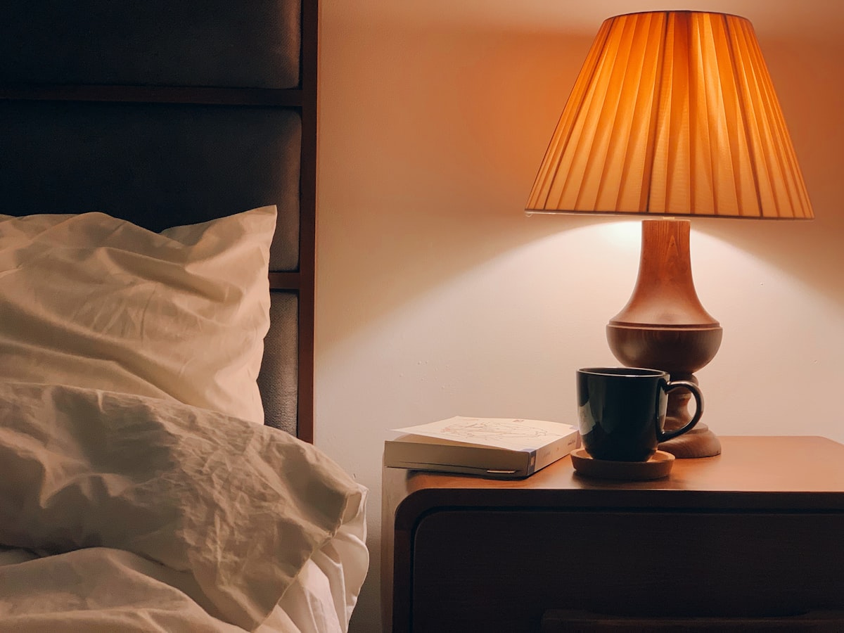 Touch control bedside lamp, styled view