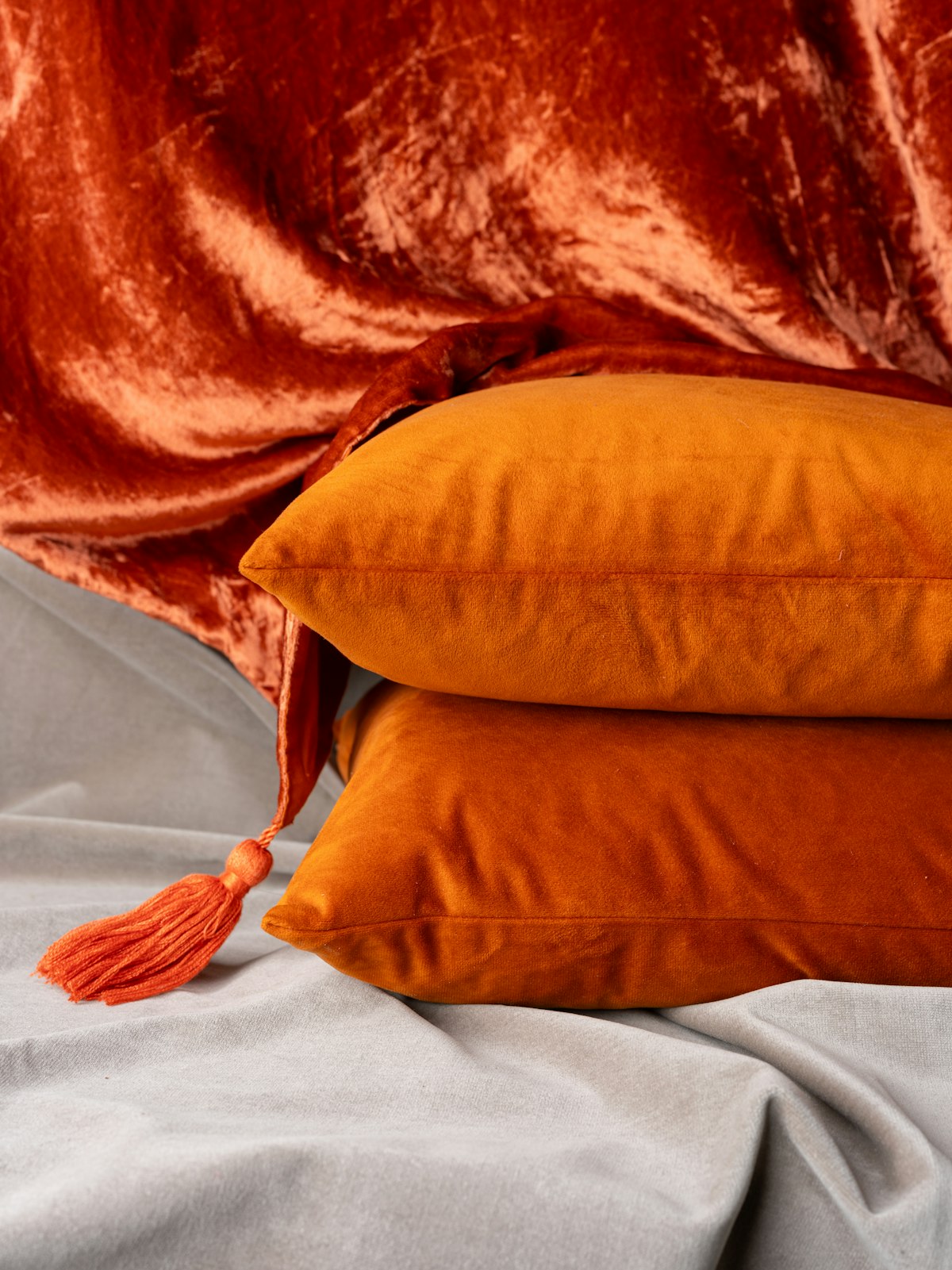 Velvet cushion cover set of 2, styled view